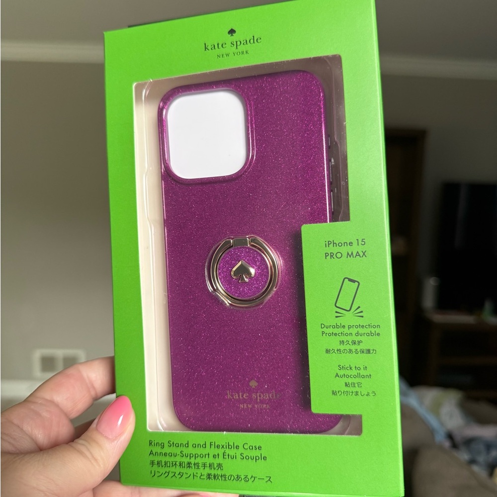 Kate Spade Glitter Purple iPhone 15 Pro Max Case